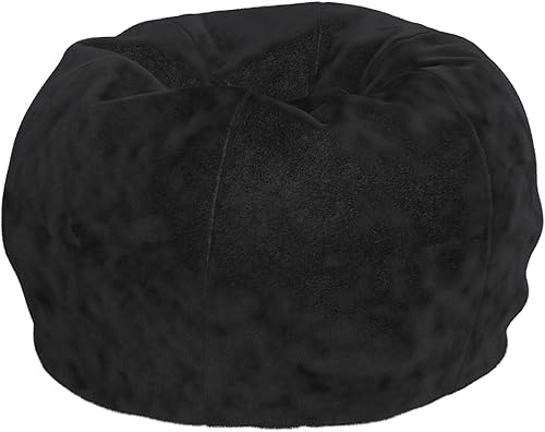 Miniatura 52 de Flash Furniture Dillon - Puf de sherpa, silla clásica recargable para niños y adolescentes, pequeña, natural Negro -,Negro Peludo,Blush