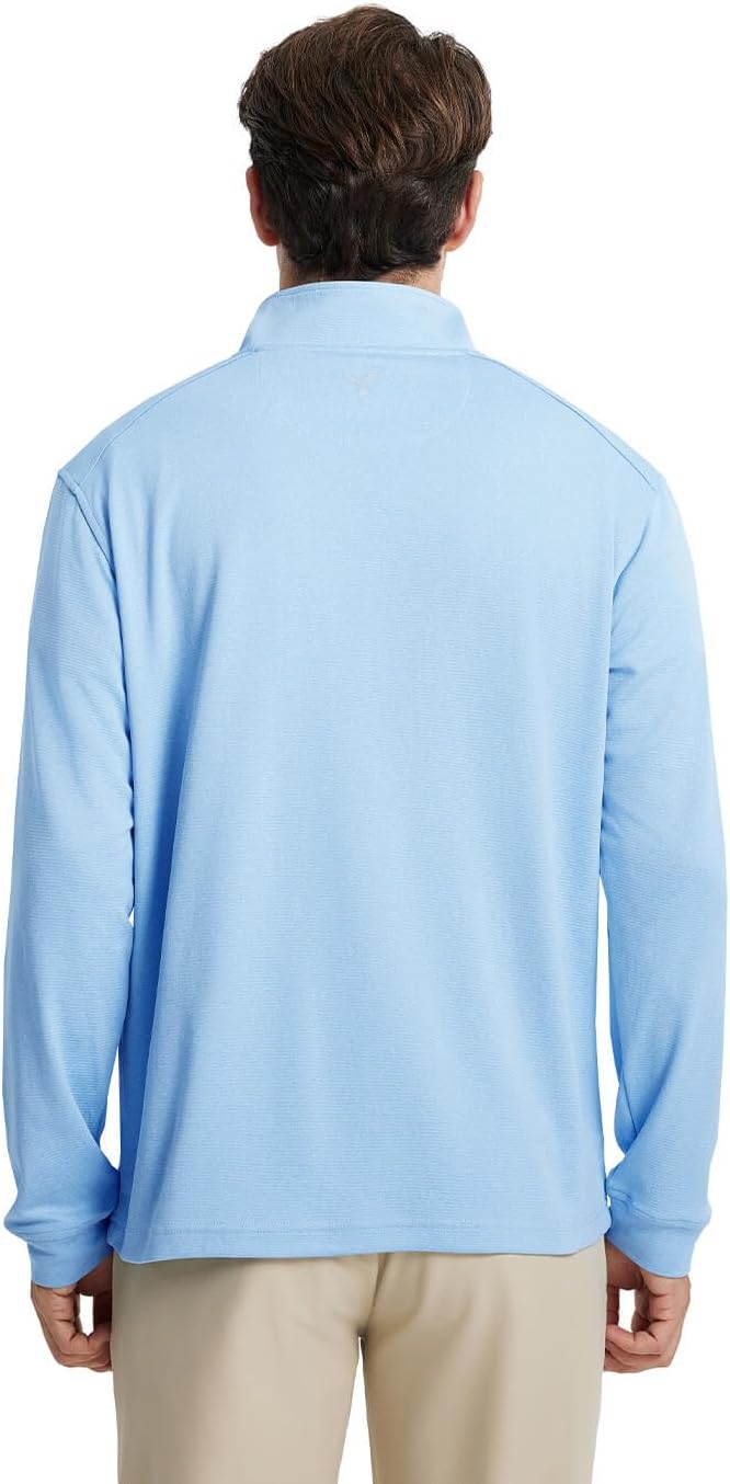 Men's Quarter Zip Golf Pullover Men Mock Neck Sweatshirts Dry Fit Long Sleeve Performance Wicking 1/4 Zip Pullover - Image 3