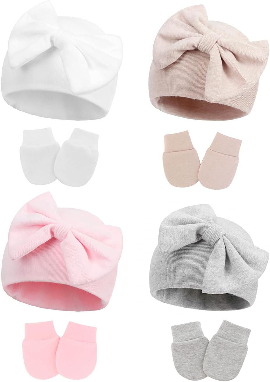 Cute Baby Mittens Newborn, No Scratch Baby Boy Mittens, Baby Girl Hat Gloves for Toddlers, Infant, Newborn