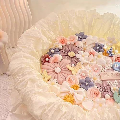 Miniatura 4 de 2 moldes de silicona de mariposa y 2 moldes de silicona rosa, moldes de silicona para fondant de flores para decoración de cupcakes, molde de