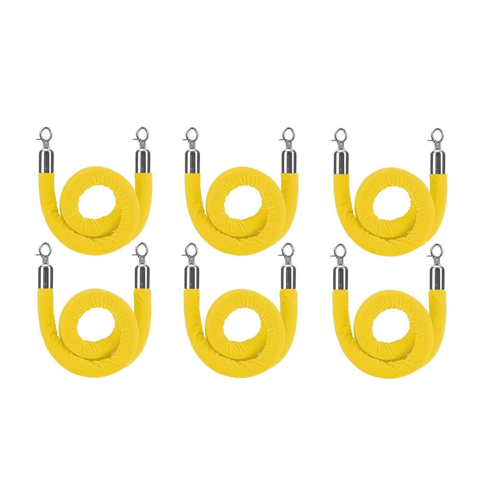 Cordon d'attente velours jaune 32mm barrière guidage visiteurs 1,5m