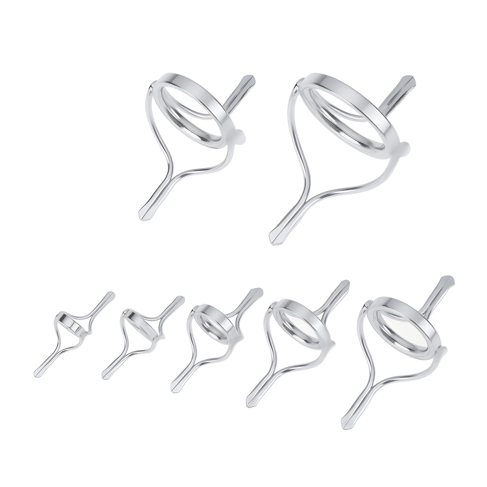 SG Store 7Pcs Fishing Rod Guides Stainless Steel Double-Foot Guide Ring for Shallow Water Fishing