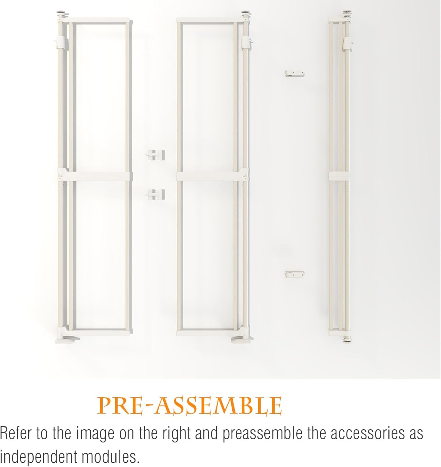 74-98" Extra Tall Cat Gate,Fits 33.85-42" Wide Opening,No Drilling Pressure Mount Design,Innovation Transparent Double Opening Pet Gate,Double Doors for Doorways/Stairs/Kitchen/Home, White