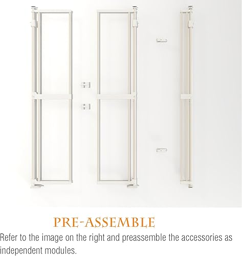 Miniatura 6 de Puerta para gatos extra alta de 74-98 pulgadas, se adapta a apertura de 33.85-42 pulgadas, diseño de montaje a presión sin perforación, puerta