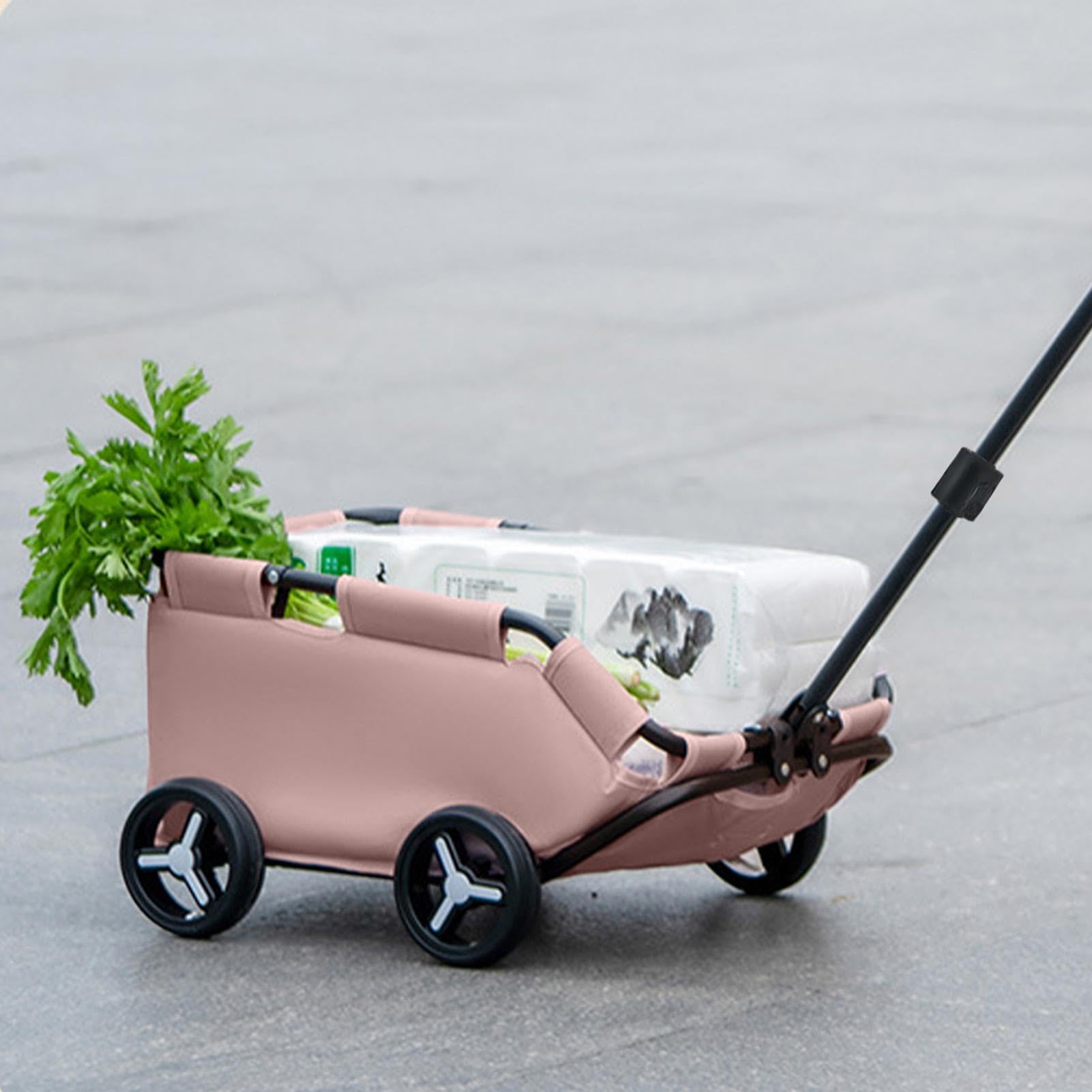 Faltbarer Strandwagen - Strandwagen für Camping, Garten, Hundekäfig | Robuster 4-Rad-Ziehwagen mit geräumigem Innenraum, Leichter Hundewagen für den Lebensmittelgeschäft