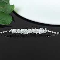 Vista 83 de TGH Pulsera de barra de chips naturales, cristal curativo, pulsera de cuentas crudas chapada en plata, cadena ajustable de 7 + 1 pulgada, regalo