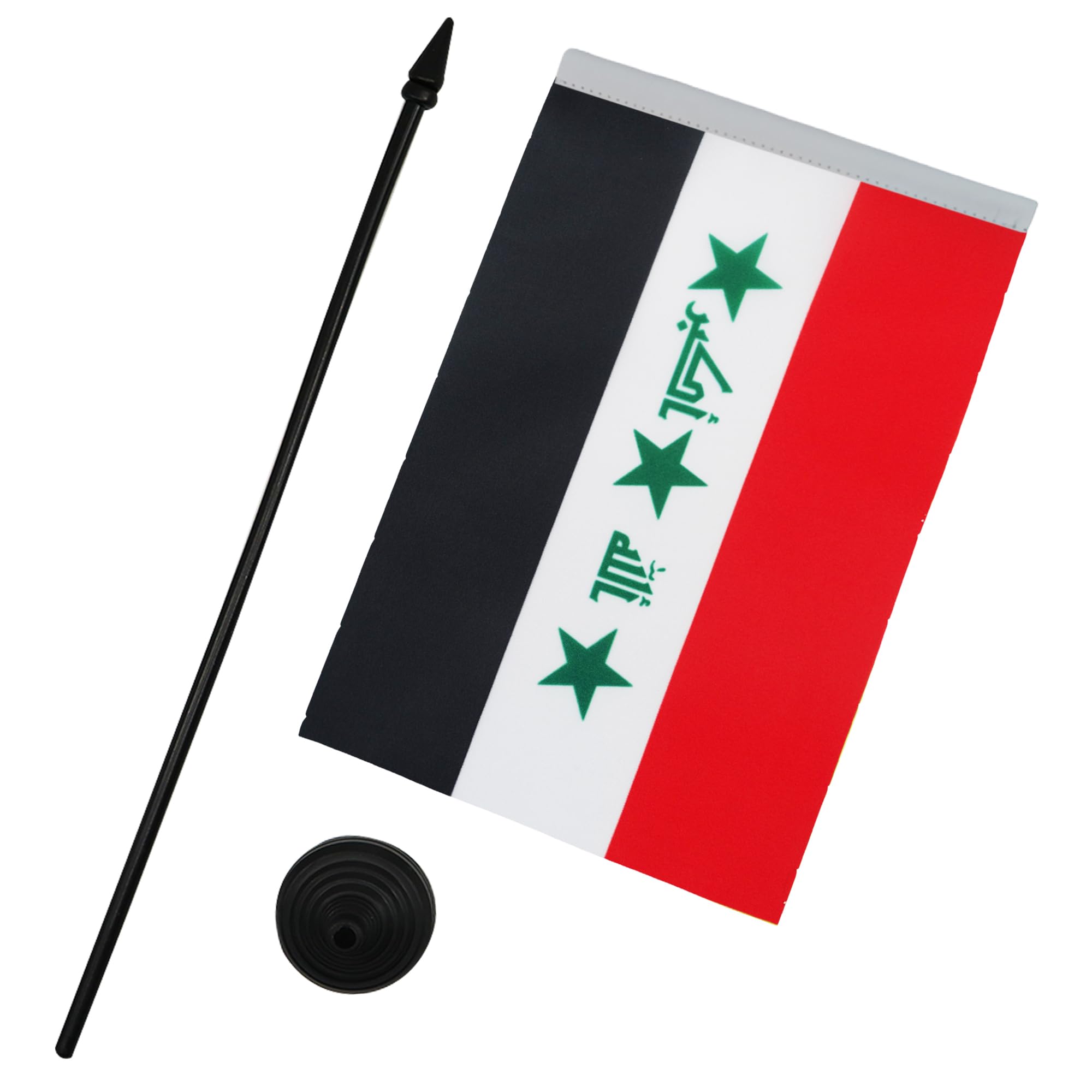 Iraq Table Flag - 5x8 Inch Iraqi Desk Flag With Black Base
