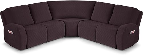VANSOFY Fundas de sofá modular reclinables extra grandes, fundas lavables de 5 piezas para sofá modular en forma de L, fundas gruesas y suaves para