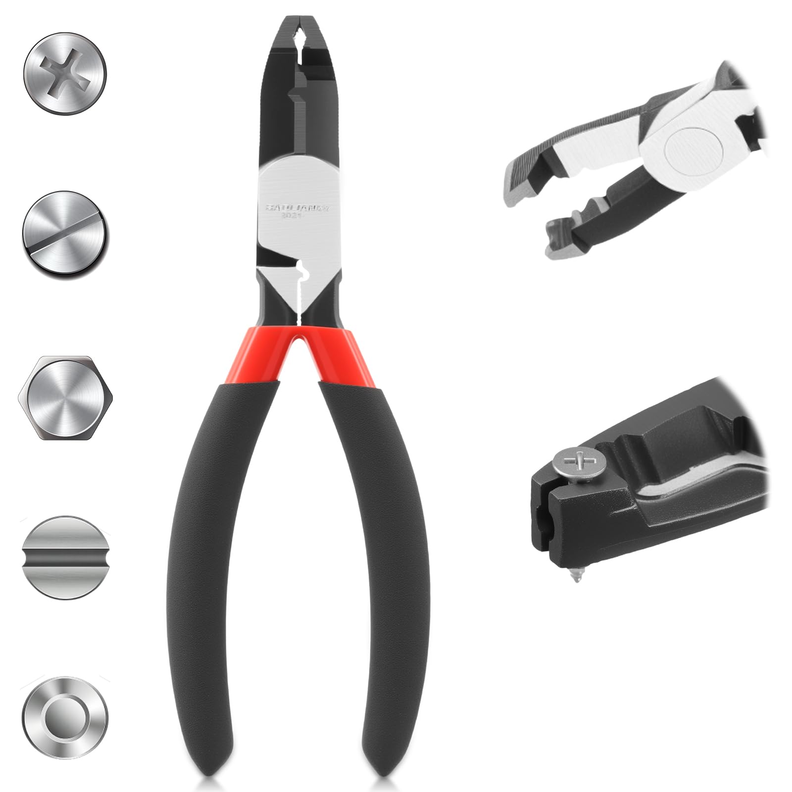 Lulobtg 6 Inch Screw Extractor Pliers Stripped Screw Remover Pliers With Non-Slip Grip Screws Plier For Tightening Loosening And Gripping Nuts And Bolts(6 Inch)