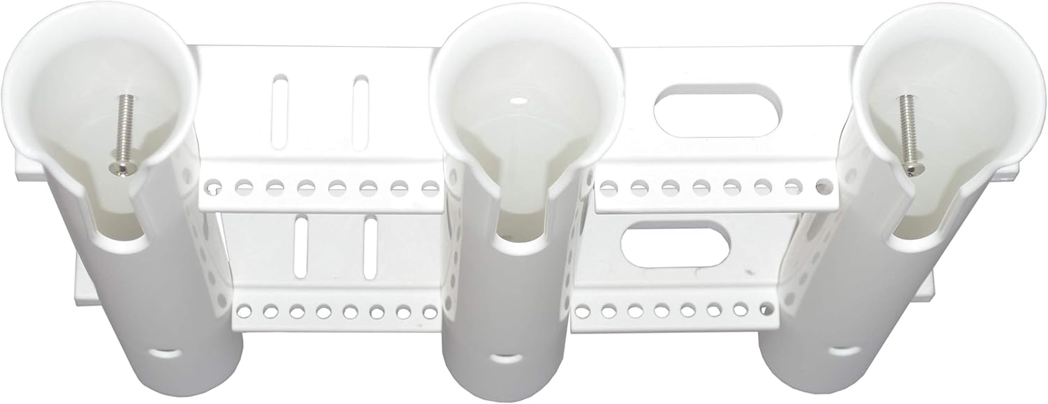 SeaLux Tackle Rack Fishing Rod Holder 3-Rod White