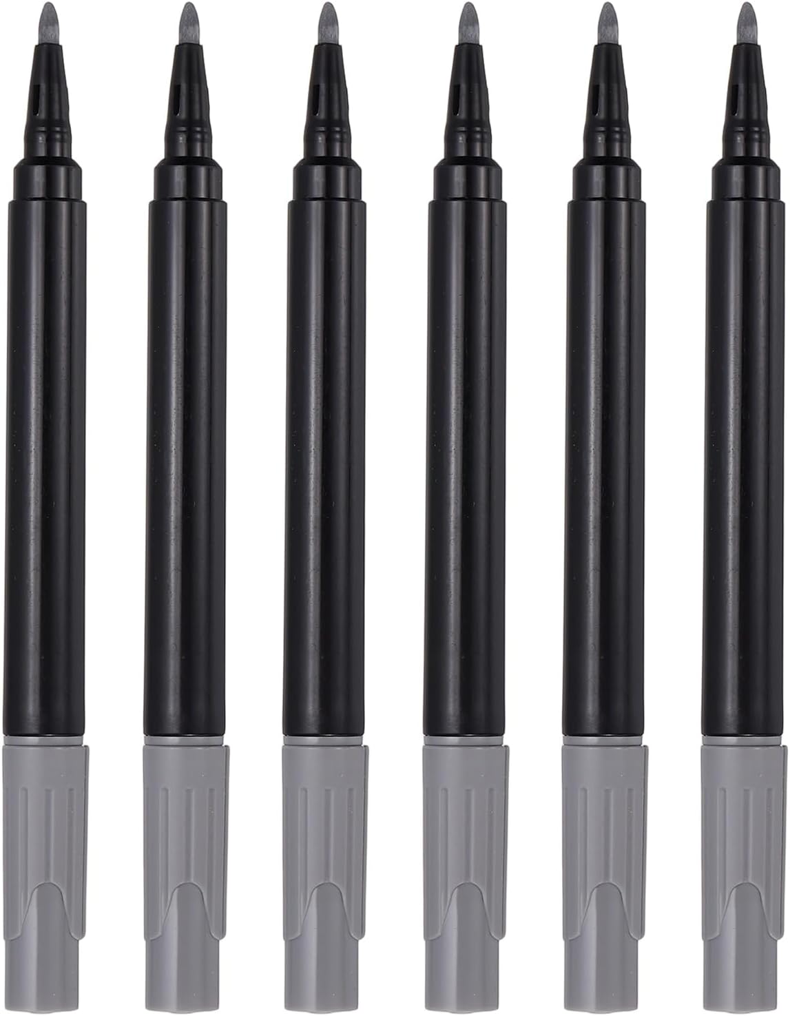 PATIKIL Liquid Chalk Markers, 6 Pcs Chalk Board Dry Wet Erase Pens Fine Tip Washable Window Marker Pens for Blackboard Home Kitchen Fridge Calendar Whiteboard Clear Glass, Gray