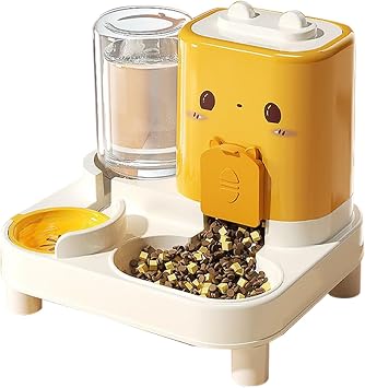 Automatic Cat Feeder Smart Detachable Pet Waterer Food Feeding Dispensing | 2-In-1 Pet Food Dispenser Feeding Drinking for Cat Kitten Puppy Bunny Indoor Outdoor Travel Vacation Home
