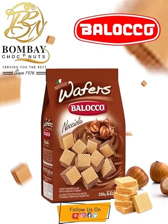 Balocco Wafers Cubes Choco Vanilla Italian Shortbread Biscuits | Cocoa & Cream Biscuit for Breakfast | Chocolate Swirl Cookies | Palm Oil Free Snack (Wafers Collection, 5 Pack)