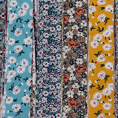 36Pcs Fabric Quilting, Pure Cotton Patterns Multifunctional Vintage Style Fabric Jelly Rolls for Clothes Tablecloth DIY Cut Fibers(2.46 x 39.37in)