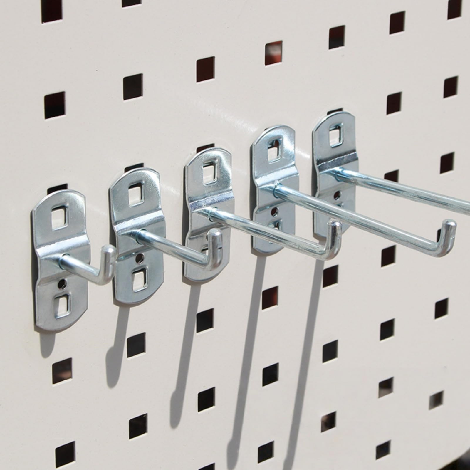 Generisch Supermarkt Regal Haken, Heavy Duty Quadrat Lochplatte Hakens, Metall Display Regal Haken für Supermarkt Garage Einzelhandel,lochwand haken,lochwand zubehör (200mm, 20 PCS)
