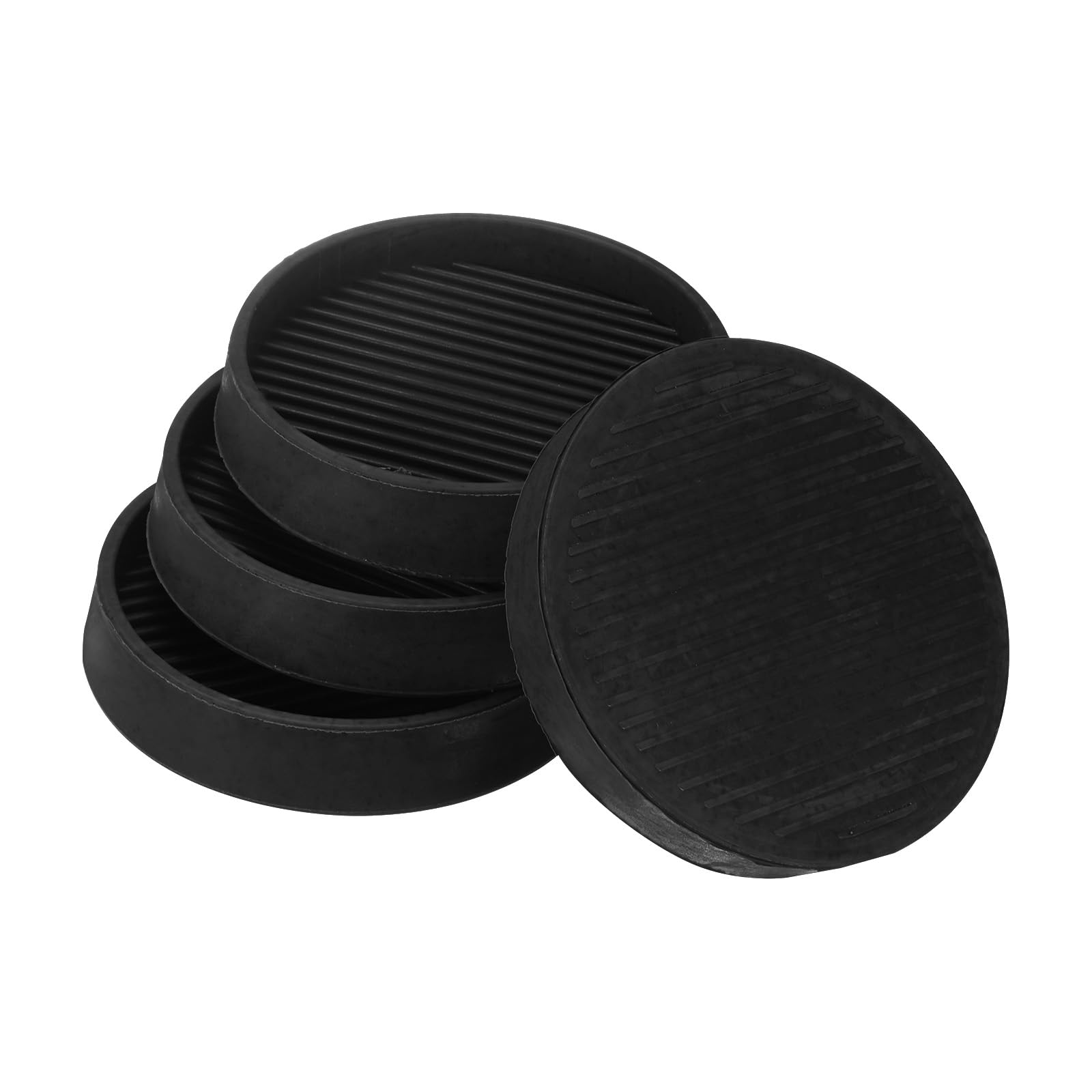 M METERXITY 4-Pack Furniture Coasters Cups, 3" Round Rubber Anti Slide Floor Protector Pads for Sofa Chair/Piano Stopper