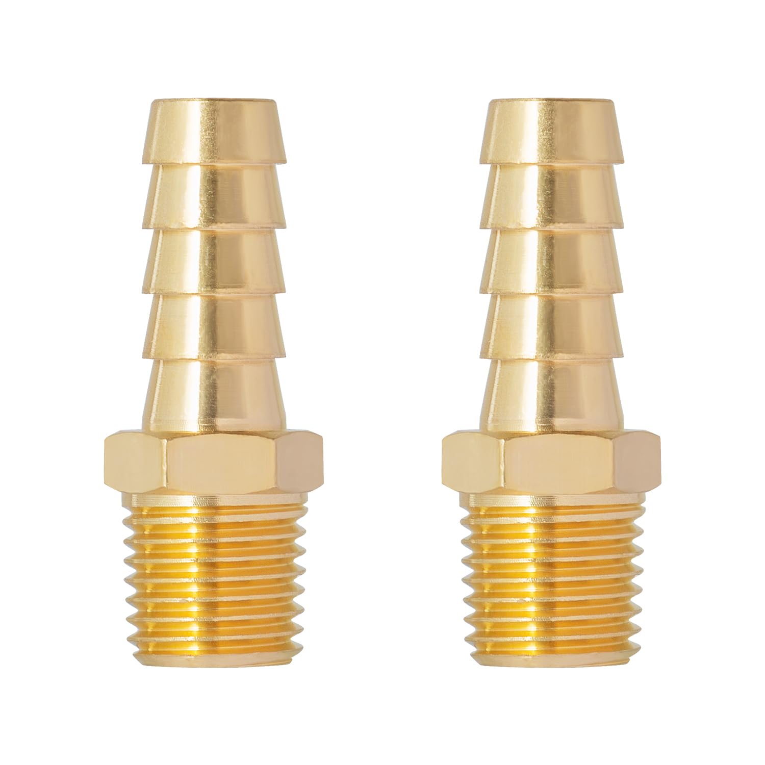 SUNGATOR Hose Barb Fittings, 1/4" NPT to 3/8" Barb Air Hose Fitting, 2-Pack