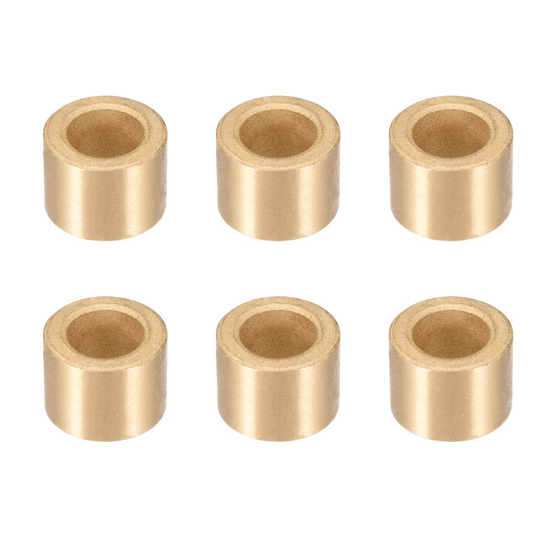 uxcell Bearing Sleeve 10mm Bore x 16mm OD x 12mm Length Self-Lubricating Sintered Bronze Bushings 6Pcs