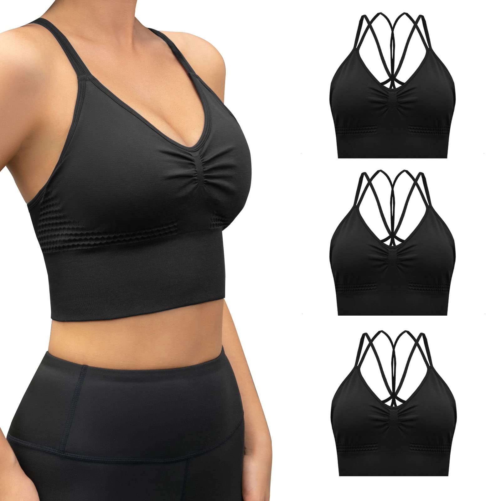 RubyRunk 3 Women's Shoulder Strap Sports Bra for Women Fitness Exercise