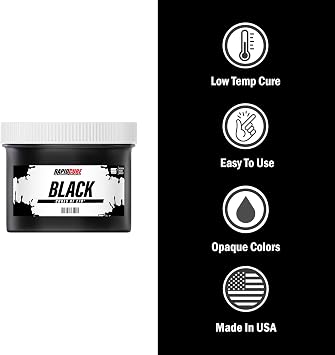 Rapid Cure Black Plastisol Ink (8 oz.) and Ecotex Plastisol Press Wash (Pint - 16oz.) - Ink for Screen Printing Fabric, Screen Printing Cleaner/Degreaser - Silk Screen Press Wash/Plastisol Ink