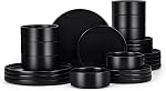 E-far Stoneware Dinnerware Sets, 12-Piece Plates and Bowls Dish Set for 4, Modern Dinning Ware, Chip and Scratch Resistant, Microwave & Dishwasher Safe, Speckled Multicolor