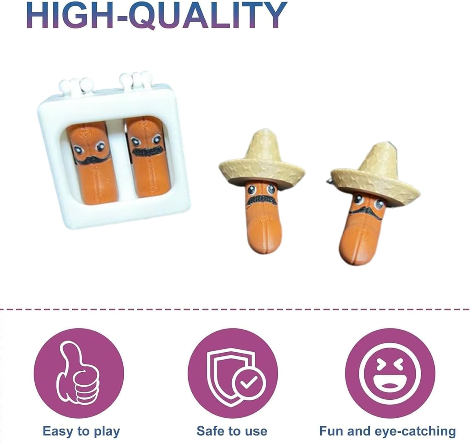 Mexican Jumping Bean Inspired Keychains, 3D Printed with Jumping Beans with Sombrero, 3D Printed Fidget Keychain, Interactive Finger Tease Box Makes Beans Jump (3 PC NO Box)