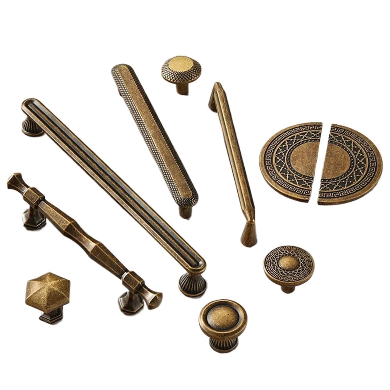 Qvorlth Handle ( 7518-128 ) Antique Brass Cabinet Pulls Antique Cabinet Pulls And Handles For Kitchen Drawer Knob Wardrobe Dresser Pens Vintage(Handle (7518-128))