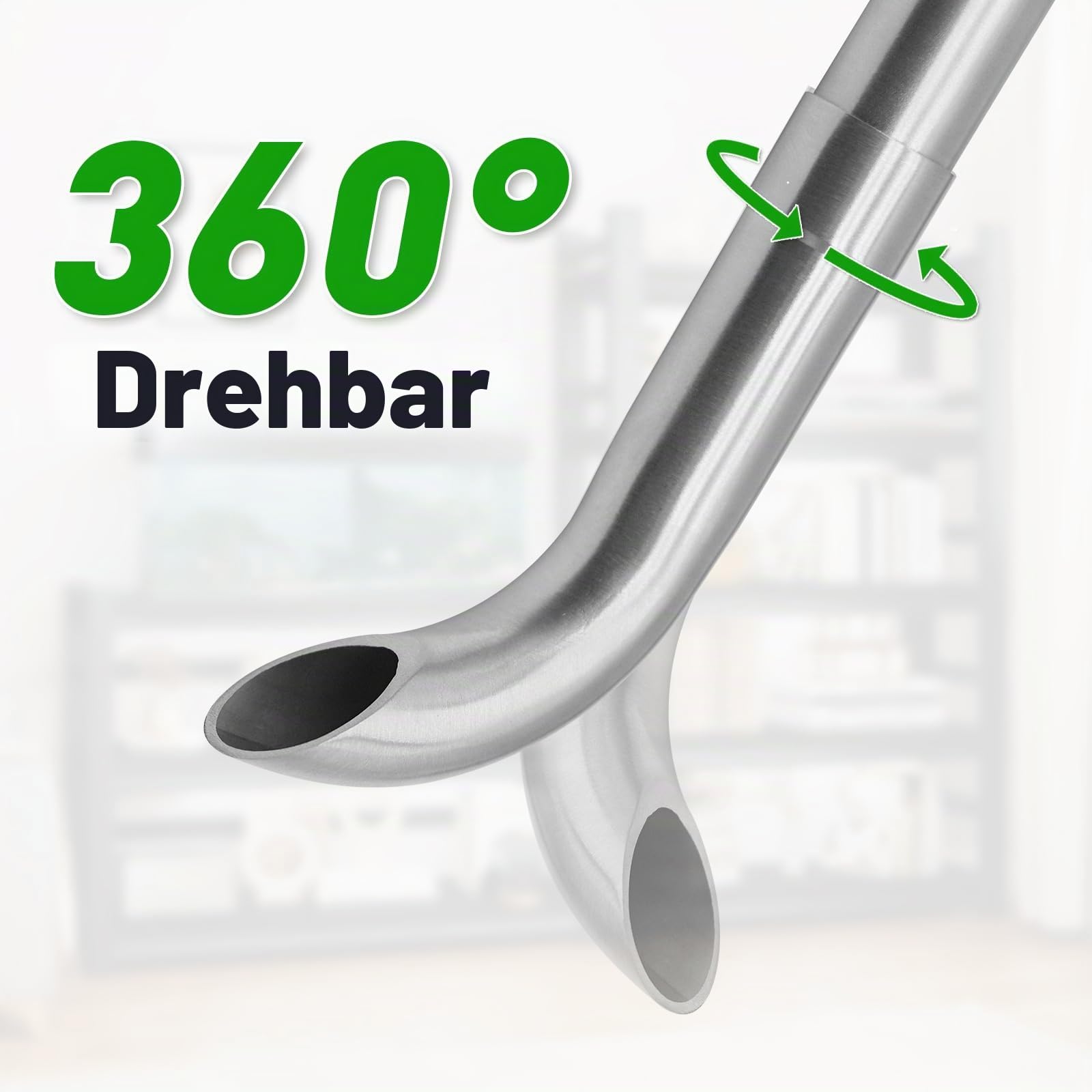 LINLAN 304 Edelstahl Lily Pipe, Einlauf & Auslaufset mit Mini-Aluminiumlegierung Rohrhalter, 360° Drehbarer Auslauf, passend für 16mm ID Filterschlauch, für Rahmenlose Aquarien (mit Skimmer)