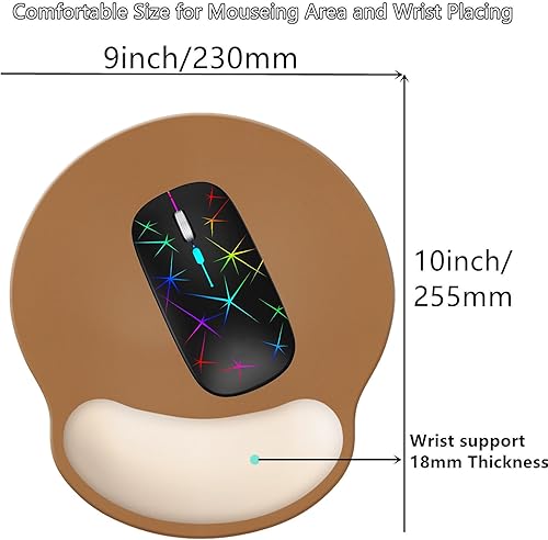 Miniatura 3 de Alfombrilla de mouse con soporte para reposamuñecas, alfombrilla ergonómica de espuma viscoelástica de 9 x 10 pulgadas, base de goma antideslizante
