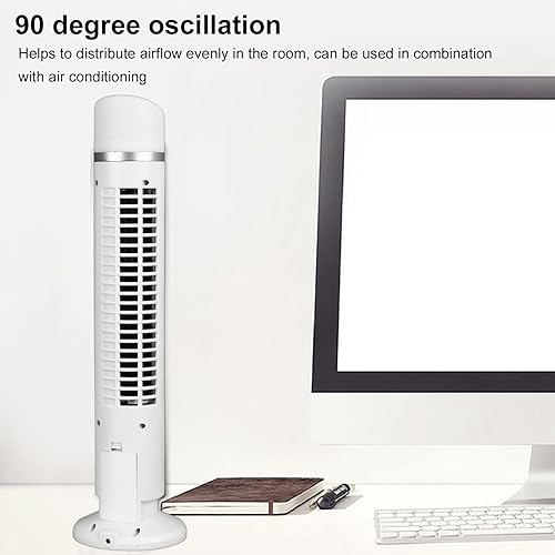 Miniatura 4 de VBESTLIFE Ventilador de torre sin aspas, oscilación de 90 grados, mini ventilador vertical con luz, enfriador y acondicionador para habitación