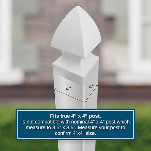 Miniatura 6 de WEATHERABLES Tapas de poste de 4 x 4 – Cubierta de vinilo resistente a la intemperie para exteriores para una durabilidad duradera y fácil
