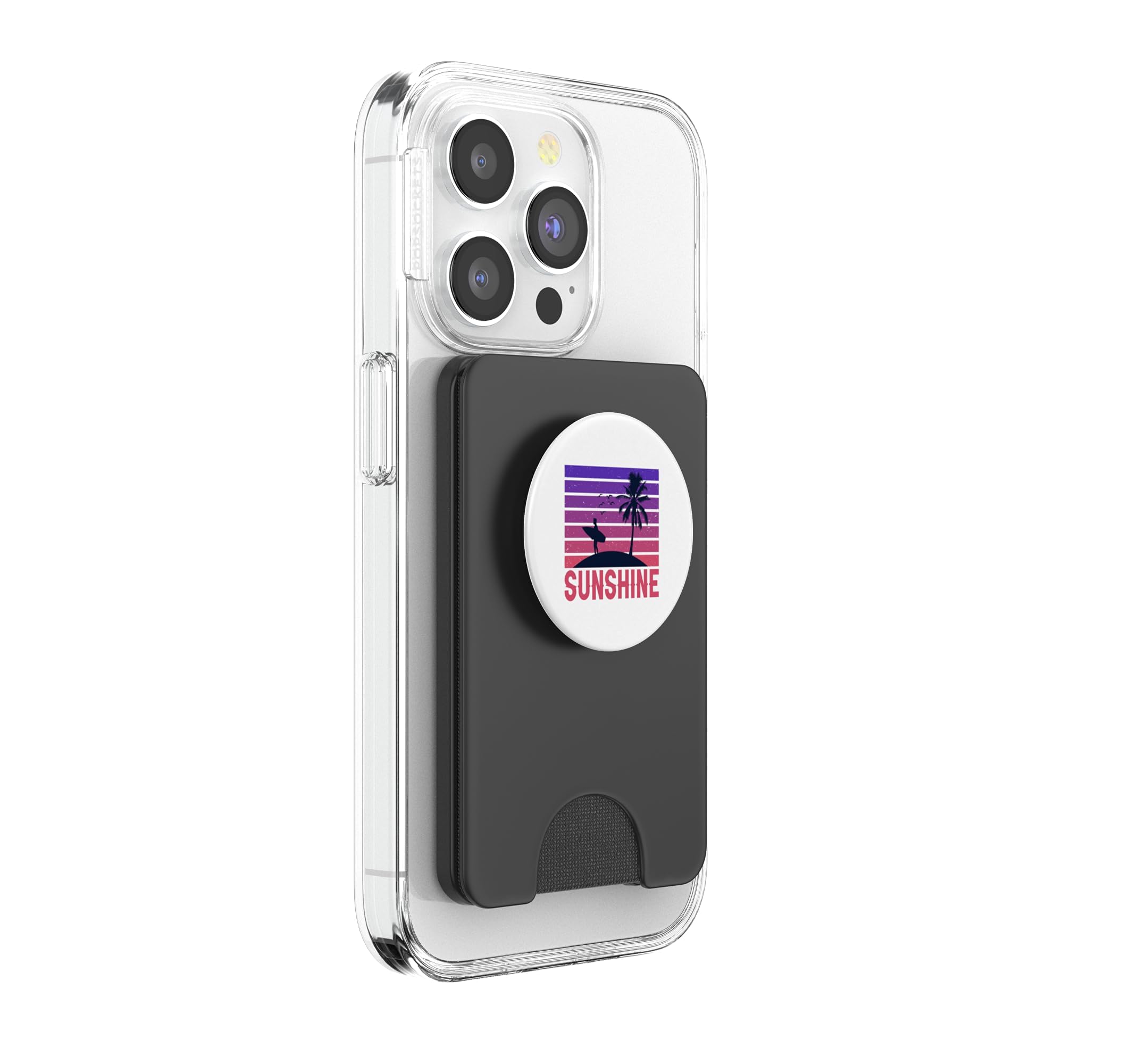 Soleil couchant Surfeur PopSockets PopWallet pour MagSafe