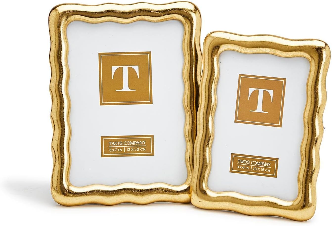 Two's Company Golden Ore Picture Frame, Set of 2, Resin and Glass
