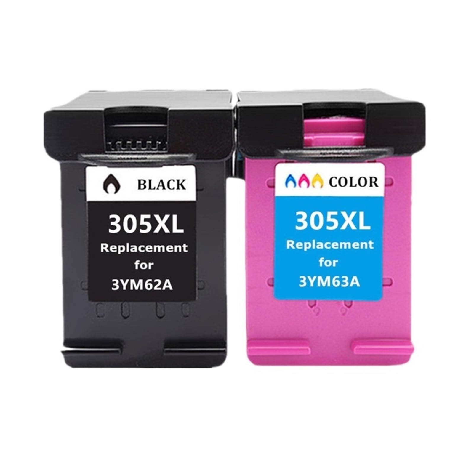 Cartouche D'encre Rechargeable 305XL. Compatible Avec HP 305 DeskJet 2710, 2720, 4110, 4120, 4130, ENVY 6010, 6020, 6030, 6420.(1BK 1C)