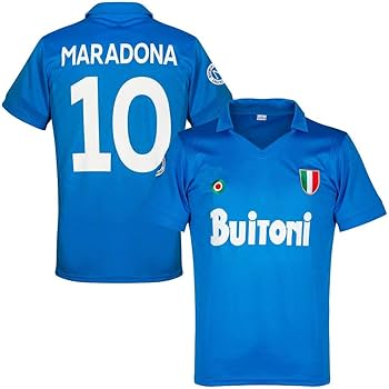 NR Napoli Home Reproduction Retro Maradona 10 Jersey 1987