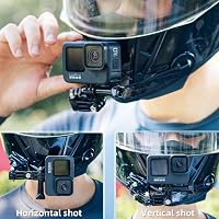 SUREWO Bukósisak Állrész Kamera Tartó GoPro Hero 7/6/5/4 Kamerákhoz - Állítható Rögzítő Szett Motorosoknak, 180 Fokos Forgató Mechanizmussal 5