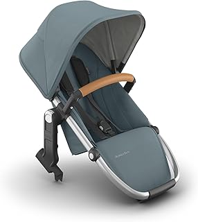RumbleSeat V3 Second Lower Seat - Compatible with Vista V2 and Vista V3 - All-Weather Seat + Magnetic Buckle – Adapters Included - Callum (Stone Blue/Silver Frame/Sand Leather)