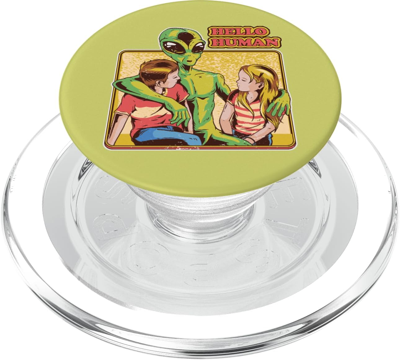 Cool Retro Alien and Hello Humans Outer Space Galaxy PopSockets PopWallet for MagSafe