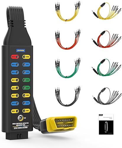 OBD2 Breakout Box Automotriz OBDII Protocolo Monitor Coche 16-Pin CAN PowerGround Detector para 12V24V Gasolina y Diesel Carros Camiones