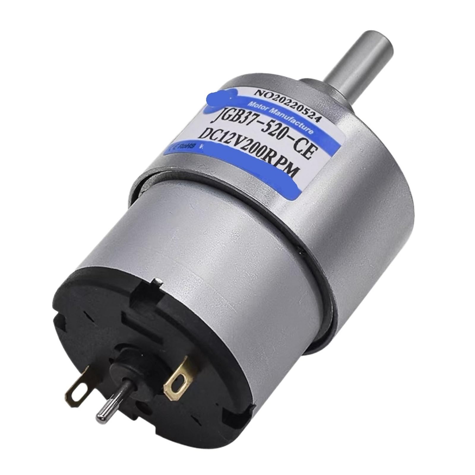 1pcs JGB37-520 Micro DC Reduced Gear Motor with Encoder Output Shaft 6V 12V 24V high-Speed 6-1600RPM(Motor and Bracket,7,12V)