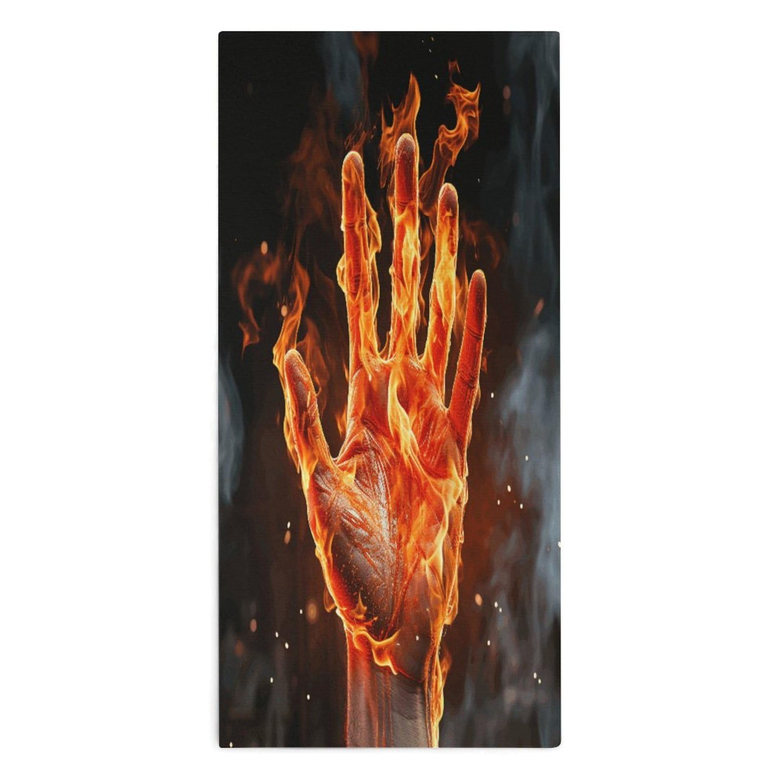 Fodpand Style Fire Flame Hand Microfiber Towels, Decorative Bath Towel Soft & Lightweight, Hand Towels Multipurpose Use For Bathroom, Pool, Gym, Spa, And Hotel Use