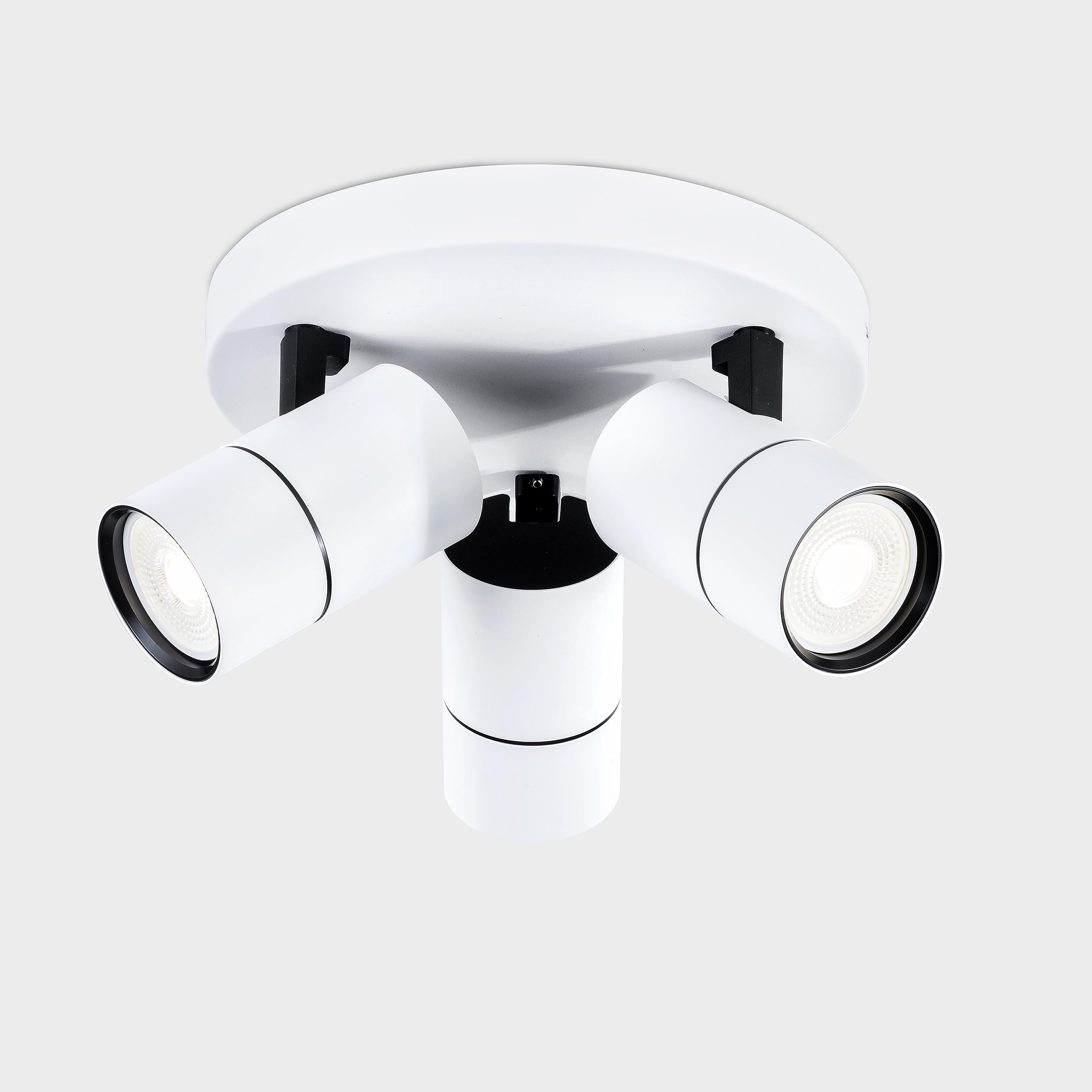 Harper Living White 3 Way Spotlights, Spot Lights Easily Adjustable Led, Gu10 Fitting For Bedroom, Living Room, Hallway, Lounge