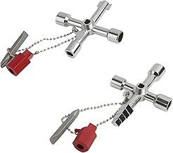 Knocery Multifunctional Triangle Wrench 4 Way, 2 Pieces Universal Key, Triangle Trash Can, for Electric Cabinets, Electric Meter, Radiator, Lifts