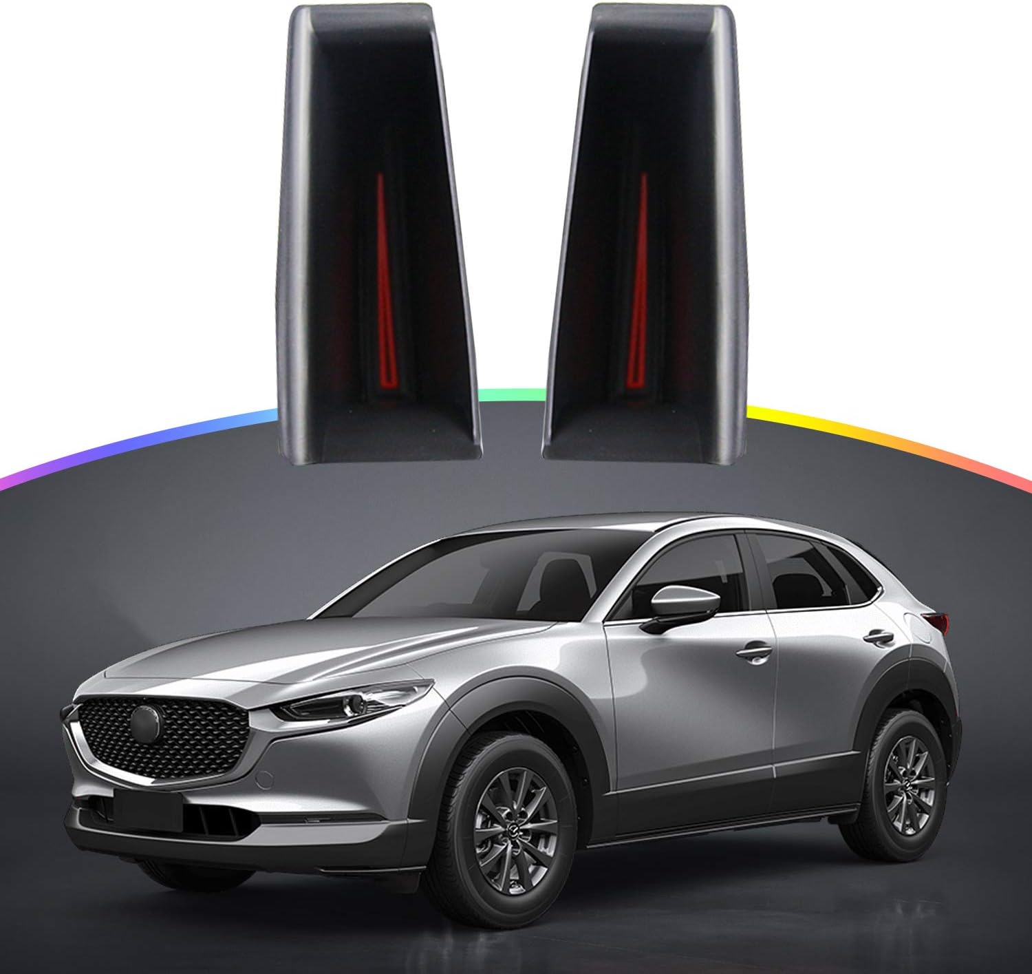SKTU 2PCS for 2019-2026 Mazda 3 Mazda3 2020-2026 CX-30 Door Handle Organizer 2024 2025 2026 CX30 Door Side Storage Box ABS Tray Insert Glove Pallet 2024 2025 2026 CX-30 Accessories (Rear Door)