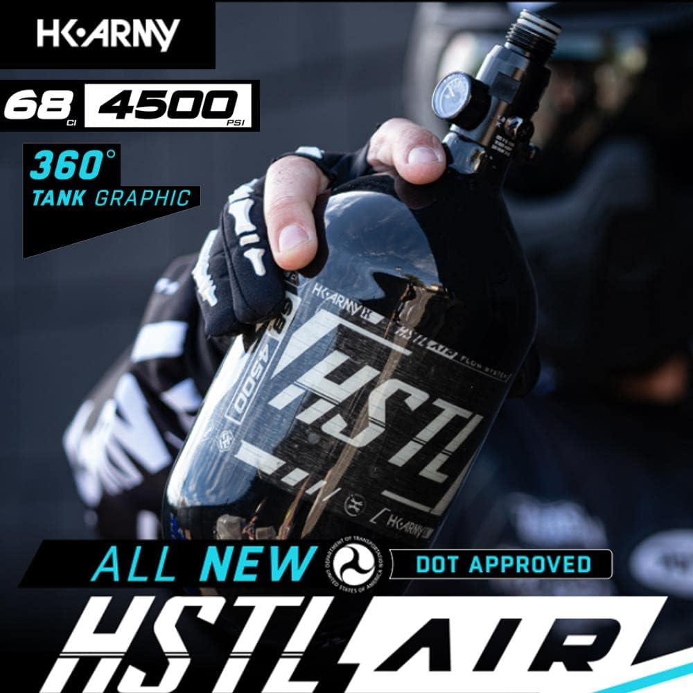 HK Army 68ci 4500psi HPA Paintball Tank - HSTL Carbon Fiber