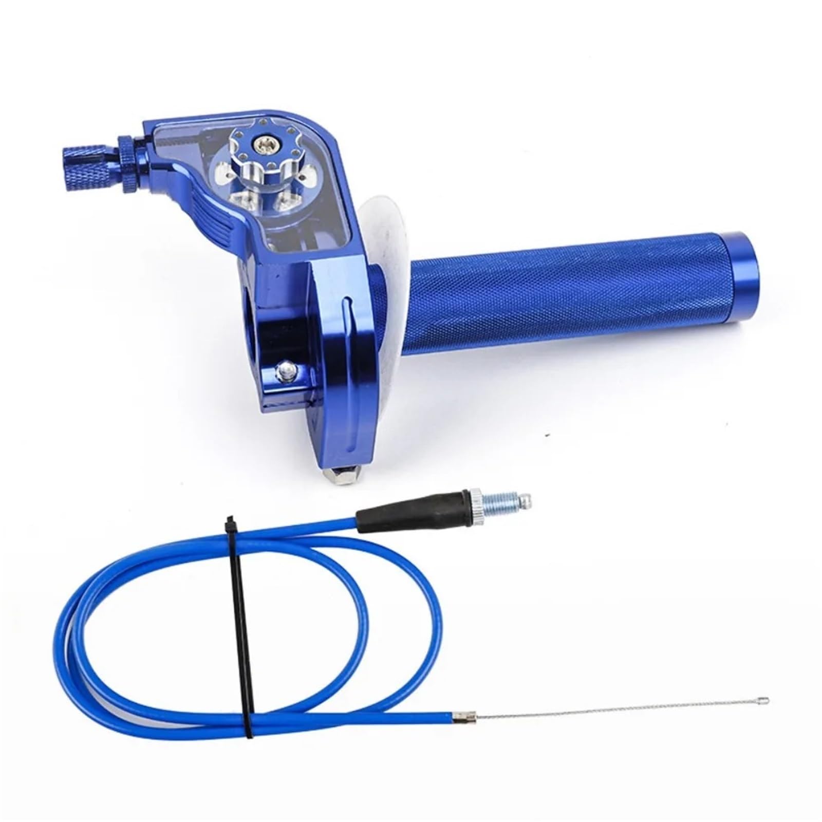 Universal CNC Aluminium Gas Quick Twist 22mm Twister Griffe Lenker Control Motorrad Drehgasgriff Motorrad Lenker Querstrebe(Blue)