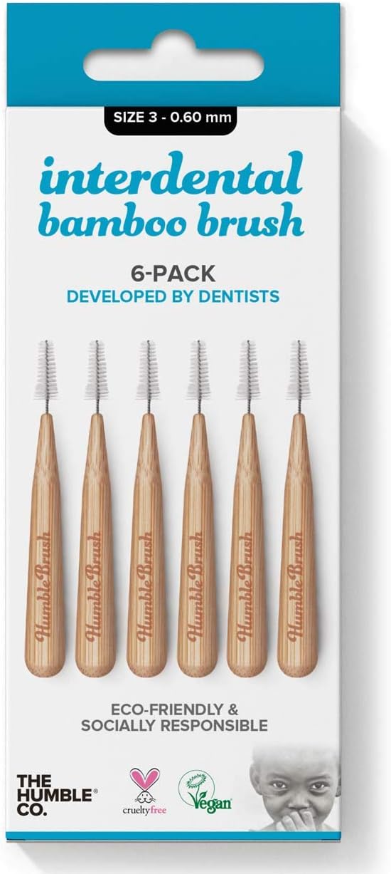Humble Interdental Brush Bamboo Brushes Size 30.60 mm Blue