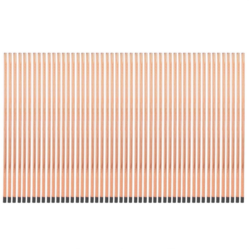 50Pcs Carbon Rod Electrode, Graphite Electrode Carbon Rods Copper Plating for Welding Technology 355MM(M8*355mm)