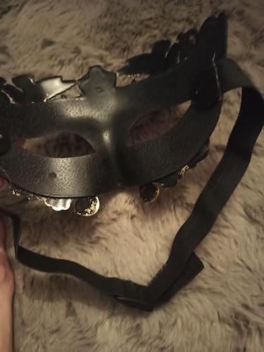 Máscara Veneciana De Hombre Estilo Romano-Griego, Antifaz De Disfraz Para Carnaval, Halloween Y Fiesta De Máscaras, Ajuste Elástico Y Ligera, Colores Negro, Dorado Y Plateado