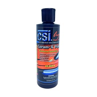 CSI Ceram-X Car Polish 8 oz.| The Original Single Product Polish | One-Step Paint Correction to High-Gloss Finish | Water Based Formulation | Filler-Free | Body Shop Safe